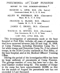 Pneumonia at Camp Funston