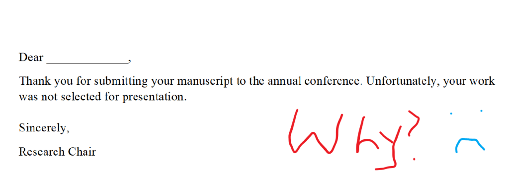 A sample non-acceptance letter.